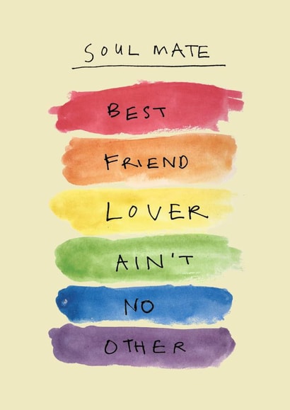 Cute Anniversary Card - LGBTQ+ - Soulmate created by Poet and Painter