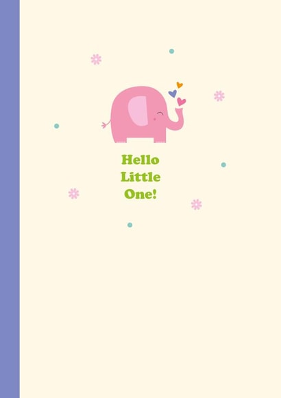 Cute New Baby Girl Card - Baby Elephant created by Happy Street