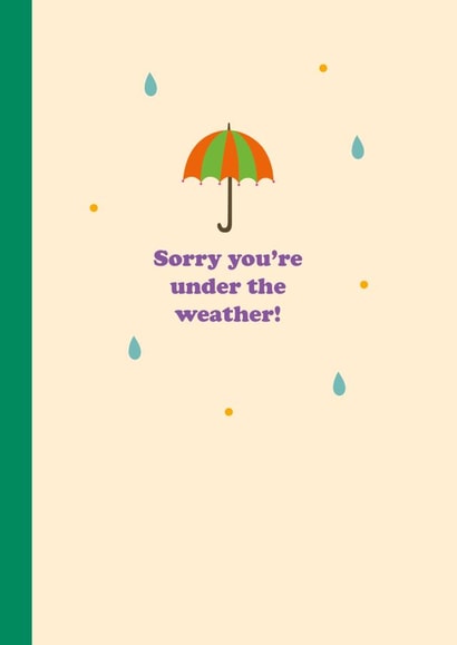 Cute Get Well Soon Card - Cartoon Umbrella - Under The Weather created by Happy Street