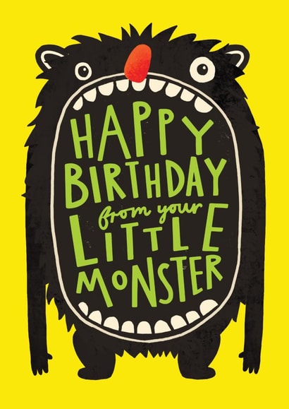 Funny Birthday Card - From Your Kid - Little Monster created by AbiGoLucky