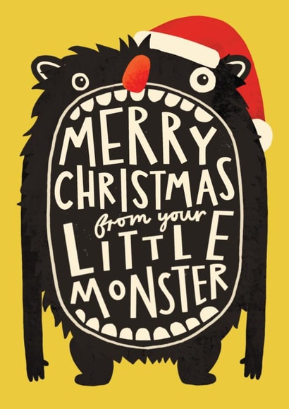 Cute Christmas Card - From The Kids - Little Monster created by AbiGoLucky
