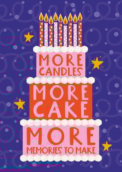 Cute Birthday Card - More Candles - More Cake - More Memories To Make created by Atwood & Atwood