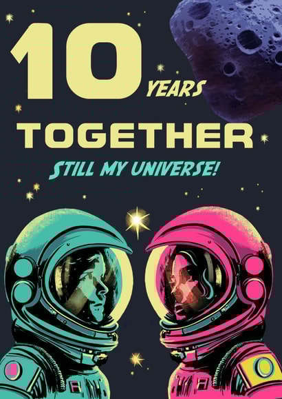 Retro Anniversary Card - Astronauts - 10th Anniversary created by Rocket68