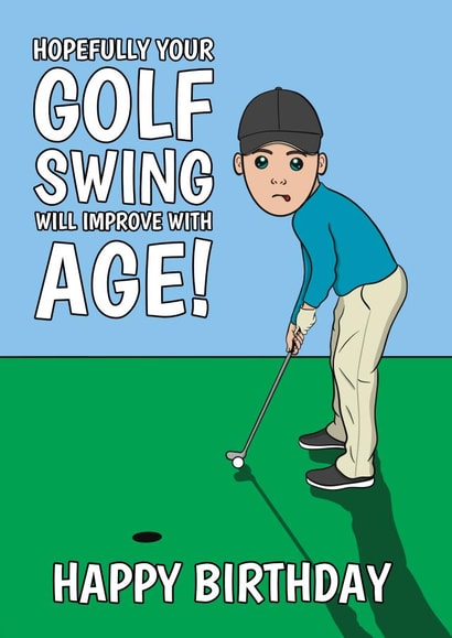 Funny Golf Birthday Card - For Him - Improve With Age created by @Cupsie's Creations