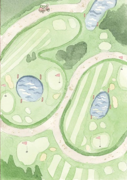 Arty Birthday Card - 60th - Golf created by Robert James Hull