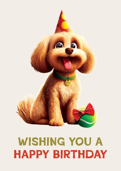Cute Birthday Card - Party Puppy - Dog Lover created by Folio | Ian Owen