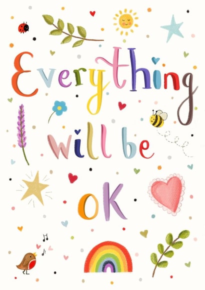 Pretty Thinking Of You Card - Everything Will Be Ok created by Love Lucy Illustration