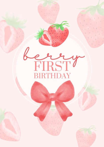 Cute Strawberry First Birthday Card created by Gillian Ayre