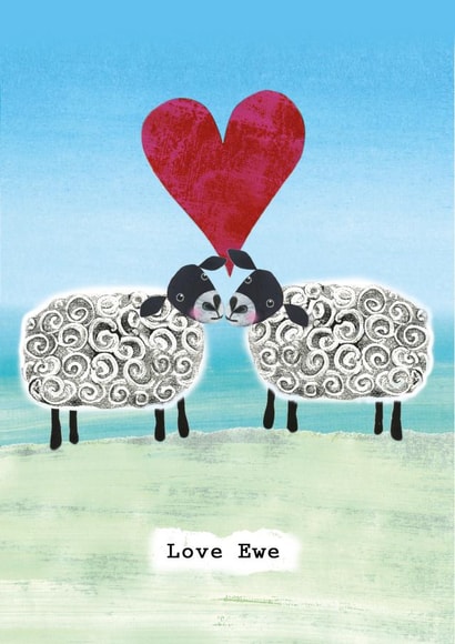 Classic Anniversary Card - Sheep Illustration created by Joanne Wishart