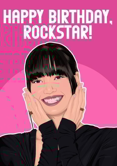 Fun Birthday Card - Blackpink Lisa - Rockstar created by Pink + Pip