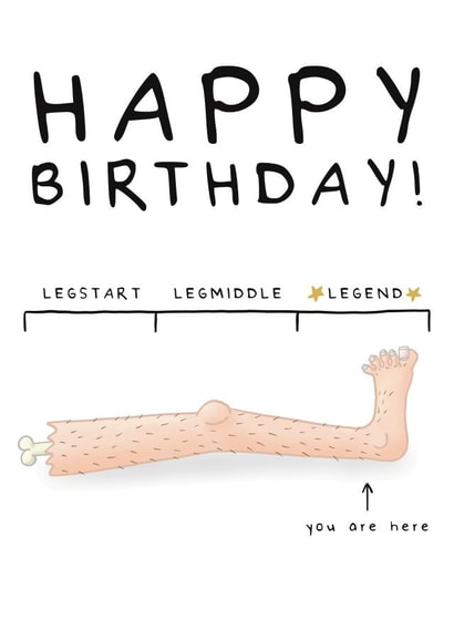 Funny Birthday Card - For Him - Legend Pun created by Larry the Match