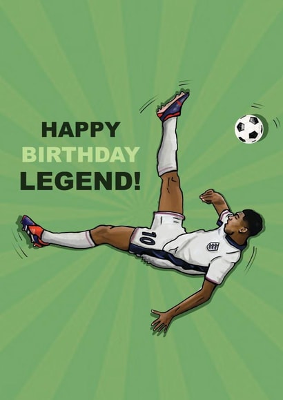 Fun Birthday Card - For Him - Football Legend - Jude Bellingham Euros created by Samantha Hart