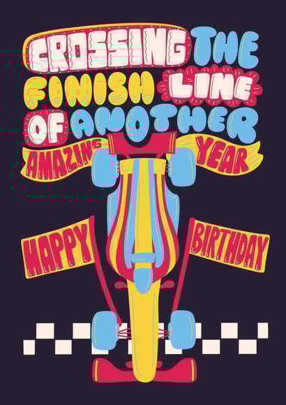 Fun Birthday Card - For Him - Formula 1 created by Harkiran Kalsi