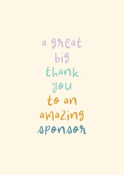 Classic Thank You Card - Amazing Sponsor - Playful Type created by Rebecca Prinn