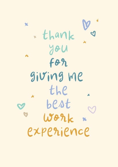 Classic Thank You Card - Best Work Experience - Playful Type created by Rebecca Prinn