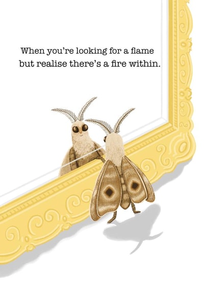 Cute Friendship Card - Motivational - Funny moth created by Lockness Designs