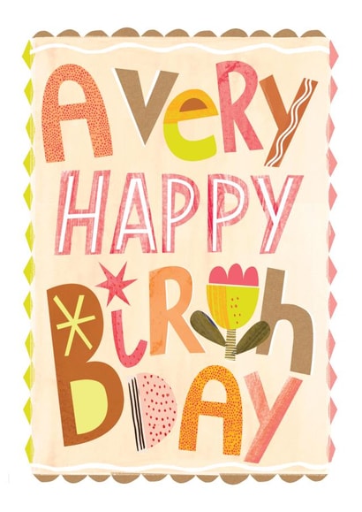 Modern Type Birthday Card - A Very Happy Birthday created by Belinda Drought
