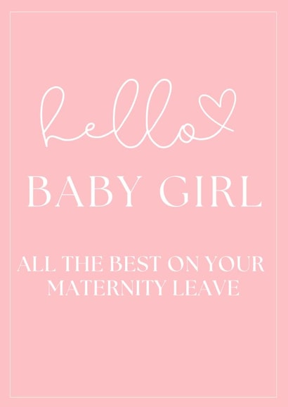 Maternity leave for expectant mother / baby girl / happy maternity created by Paper Party Cards