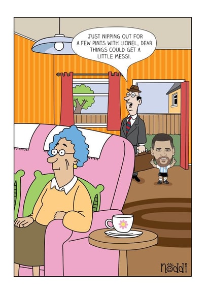 A Little Messi funny football lovers card. created by Liverpool Card Studio