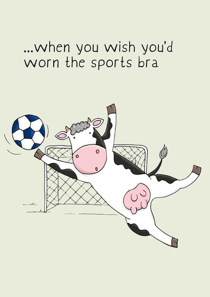 Fun Birthday Card - Sports Bra - Udders - For Her created by Lucy Driver