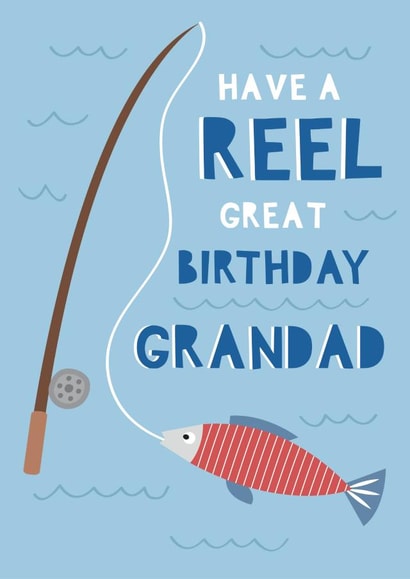 Punny Birthday Card - For Grandad - Fishing created by Jessica Eyre