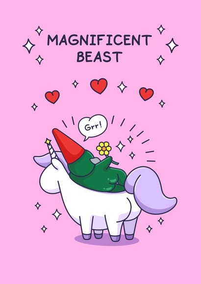 Cheeky Anniversary Card - For Him - Magnificent Beast created by Cheeky Legends