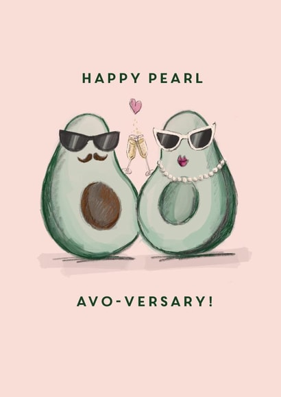 Cute Anniversary Card - For 30th - Pearl Anniversary created by @doublepea_designs