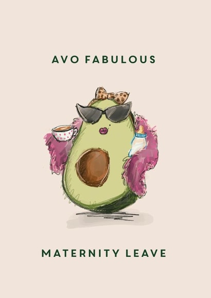 Cute Pregnancy Card - Avocado - Maternity Leave created by @doublepea_designs