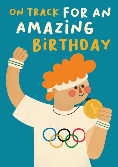 Cute Birthday Card - Olympics - On Track - Athletics created by AbiGoLucky