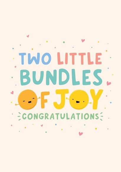 Cute New Baby Card - For Twins - Two Little Bundles Of Joy created by Macie Dot Doodles
