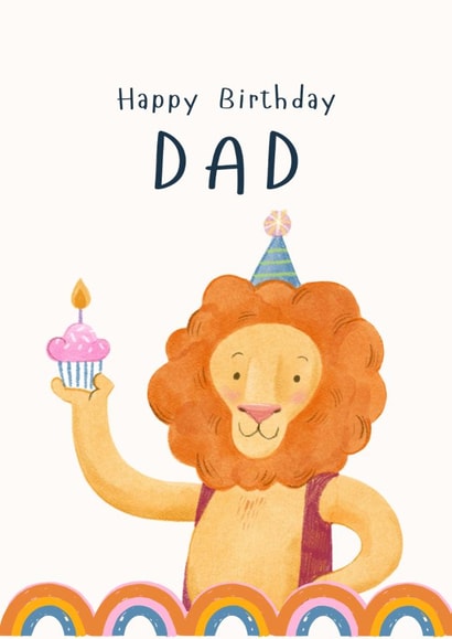 Cute Birthday Card - For Dad - Lion created by With Love Laxmi