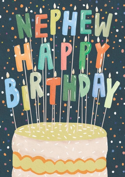 Fun Birthday Card - For Nephew - Cake And Candles created by Louise Tiler