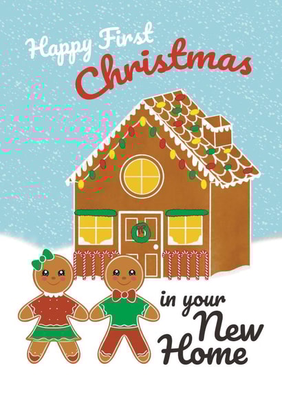 Cute Christmas Card - New Home - 1st Christmas - Gingerbread created by @Cupsie's Creations