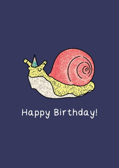 Illustrated snail card - Happy Birthday! created by MB