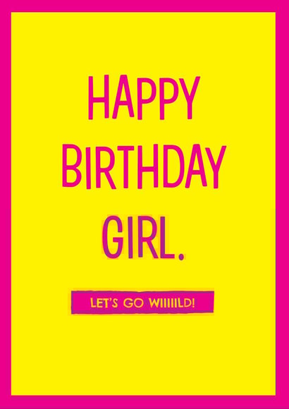 Pink and yellow Birthday card for girls of all ages created by Stu346