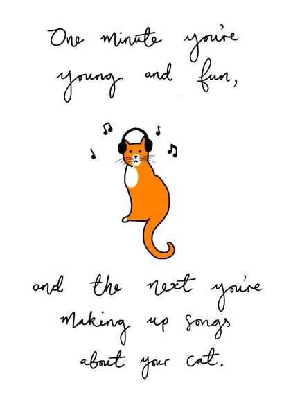 Cheeky Cat Lovers Age Joke Card created by CressidaMakesCards
