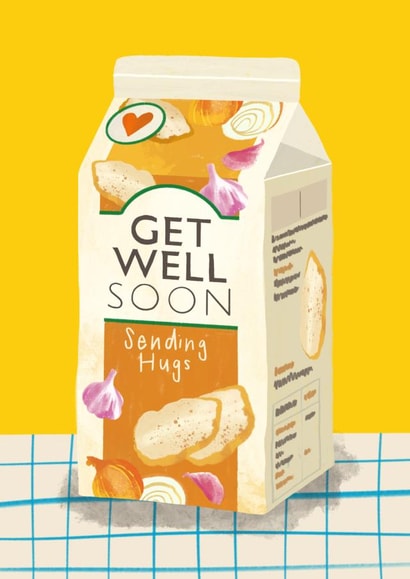 Cute Get Well Soon Card - Chicken Soup created by AbiGoLucky