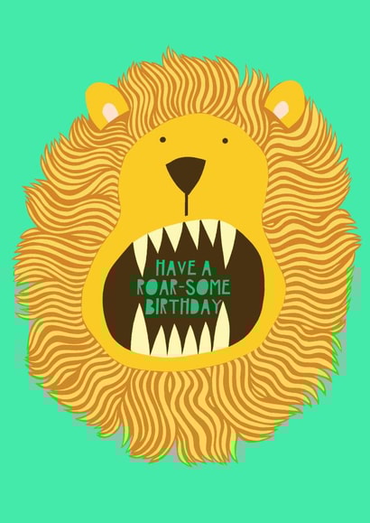 Cute Birthday Card - For Him - Roarsome Birthday created by Jade Muat-Dodd