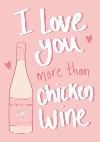 Cute Birthday Card - For Her - Chicken Wine created by Kave Media