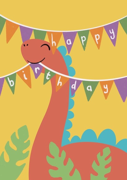 Cute Birthday Card - For Kids - Dinosaur created by Tommy Blue Illustration