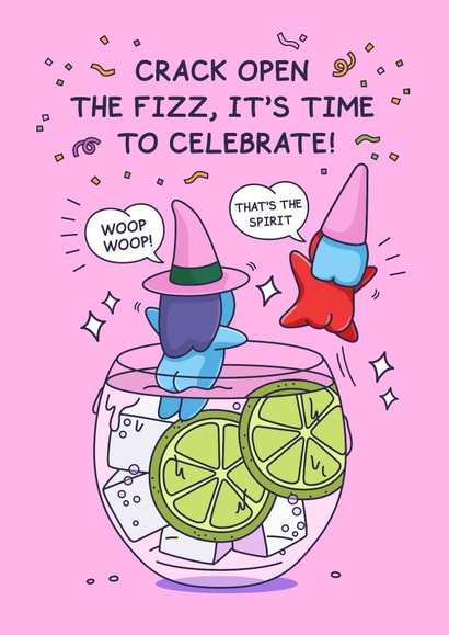 Funny Birthday Card - For Her - Crack Open The Fizz created by Cheeky Legends