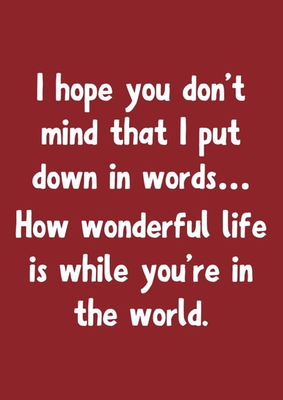 Heartfelt Friendship Card - Typography - Partner/Wife/Husband/Friend created by Joey