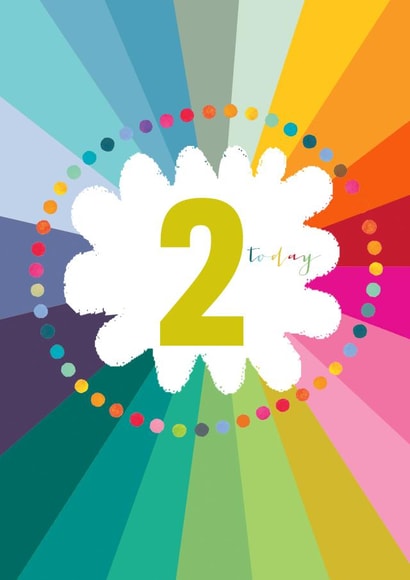 Classic 2nd Birthday Card - 2 Today - Fun And Colourful created by Kali Stileman