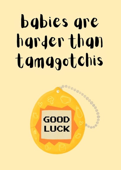 Funny New Baby Card - Tamagotchi - New Parents - Pregnancy created by Sian Moore Illustration