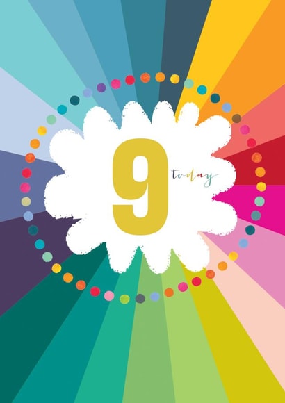 Classic 9th Birthday Card - 9 Today - Fun And Colourful created by Kali Stileman