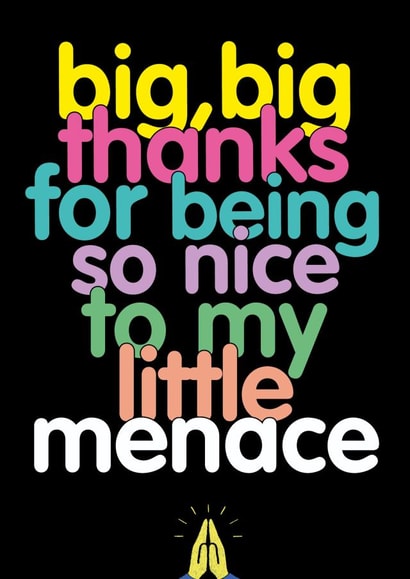 Funny Thank You Card - For Teacher - Menace created by The Buddy Fernandez Card Co.