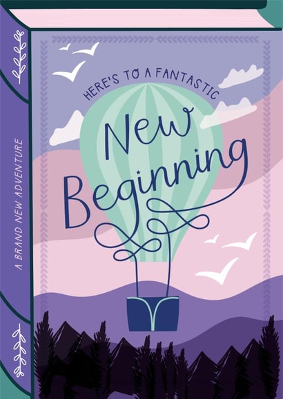 Pretty Good Luck Card - Book - Here's to a Fantastic New Beginning created by Two For Joy Illustration