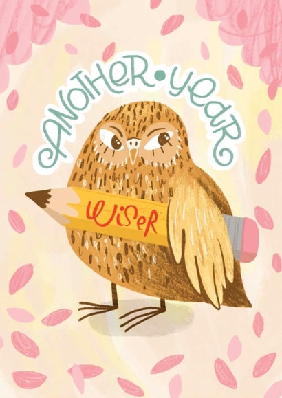 Cute Birthday Card - Wise Owl created by Gina Shord