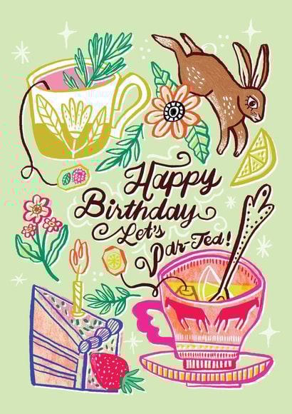 Pretty Birthday Card - For Her - Tea Party created by Gina Shord