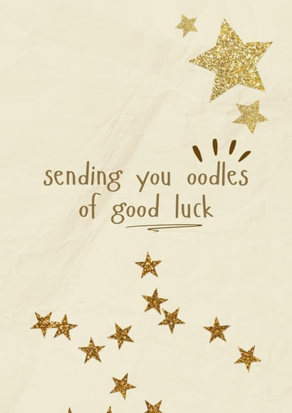 Sparkly Stars Good Luck Card - Sending You Oodles Of Good Luck created by Norie Lane